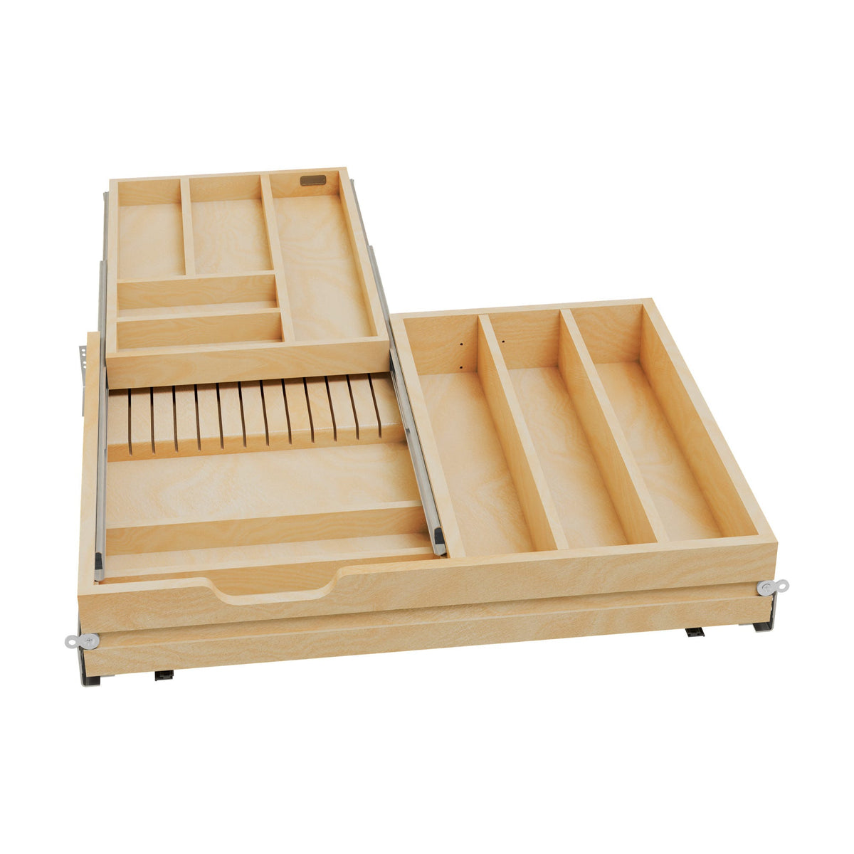 Rev-A-Shelf Tiered Combination Drawer, Maple, 30"