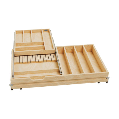 Rev-A-Shelf Tiered Combination Drawer, Maple, 36"
