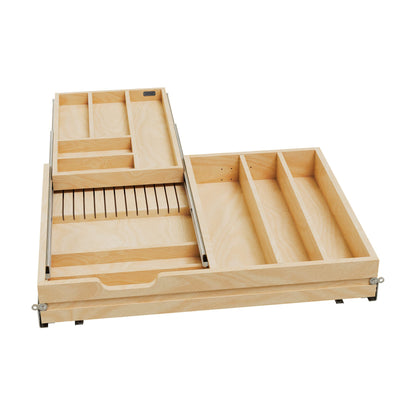 Rev-A-Shelf Tiered Combination Drawer, Maple, 30"