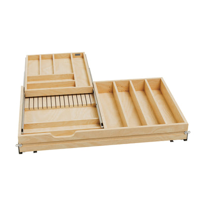 Rev-A-Shelf Tiered Combination Drawer, Maple, 36"