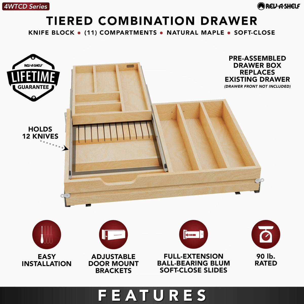 Rev-A-Shelf Tiered Combination Drawer