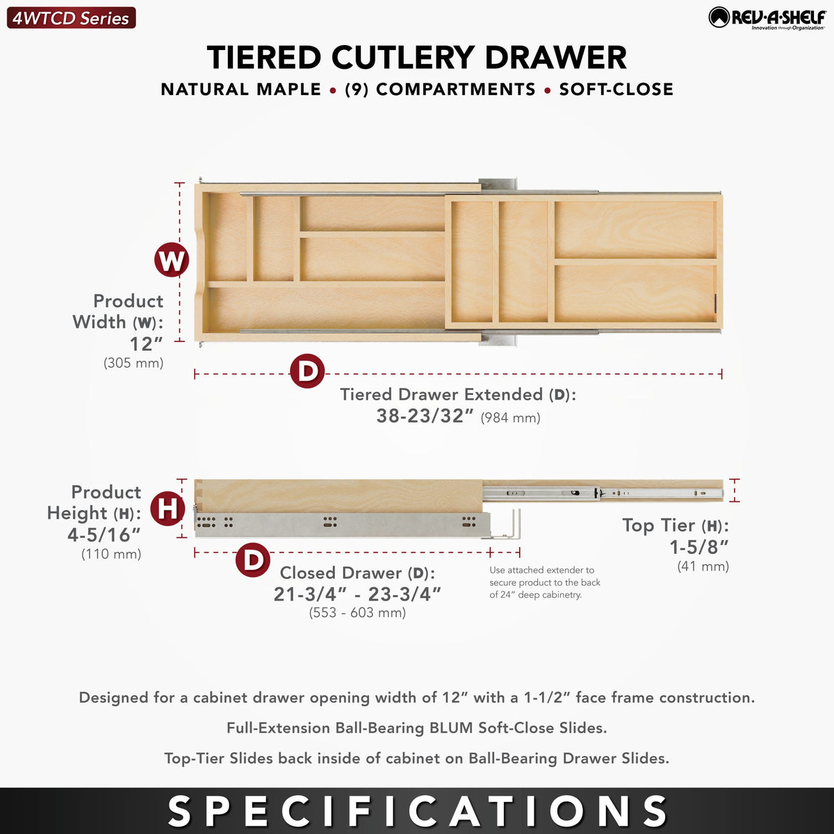 Rev-A-Shelf Tiered Cutlery Drawer