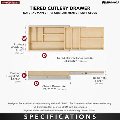 Rev-A-Shelf Tiered Cutlery Drawer, maple