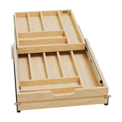 Rev-A-Shelf Tiered Cutlery Drawer, Maple, 21"