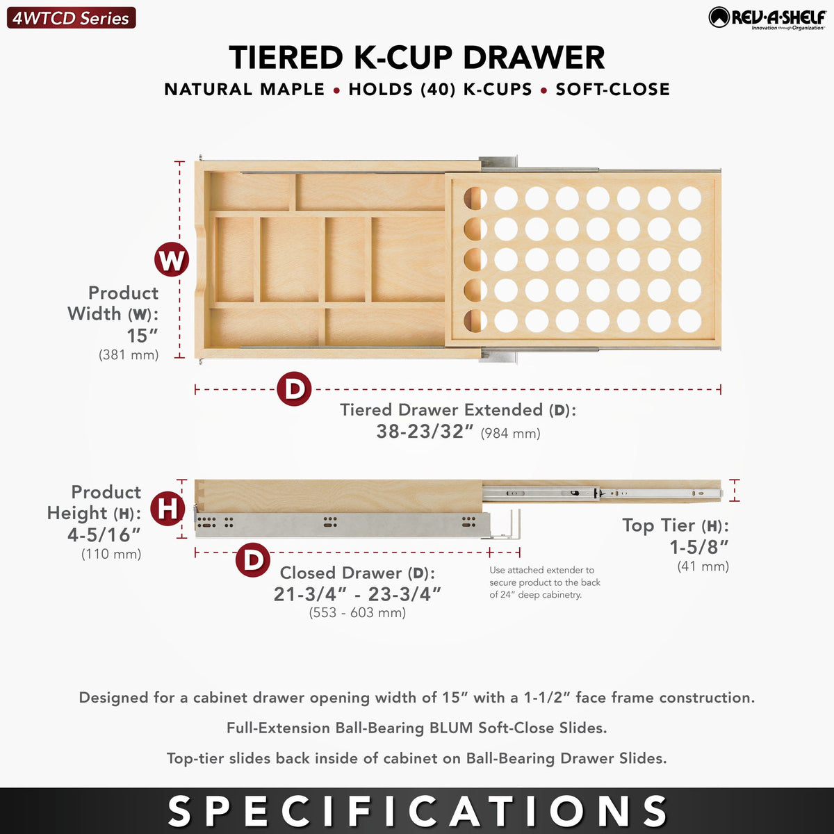 Rev-A-Shelf Tiered K-Cup Drawer
