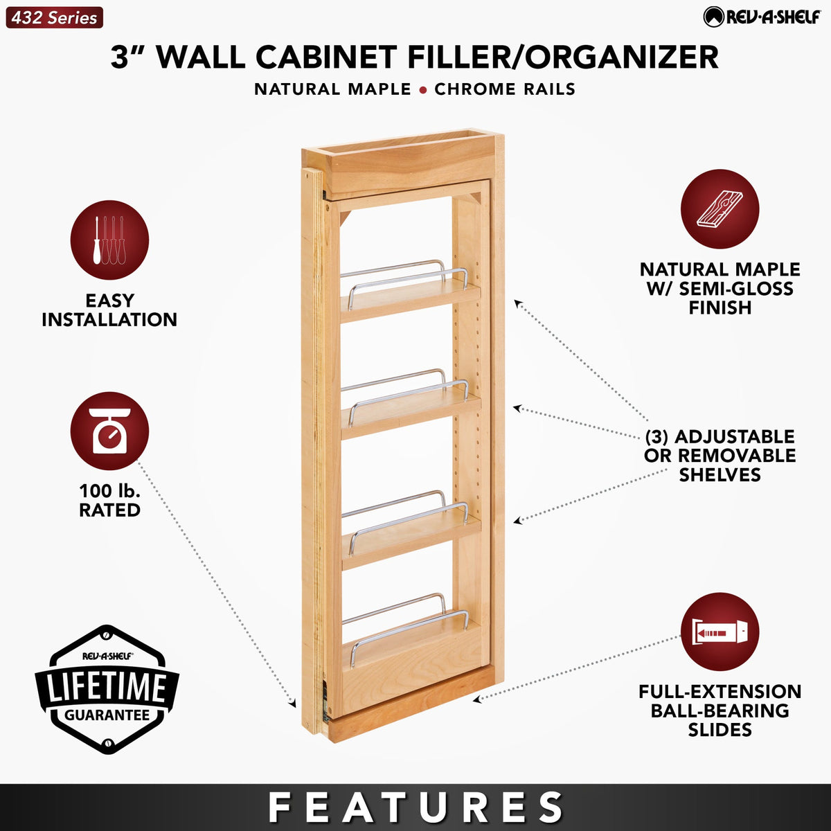 Rev-A-Shelf Tiered Wall Filler