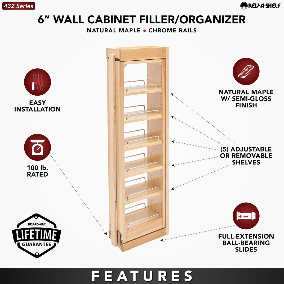Rev-A-Shelf Tiered Wall Filler