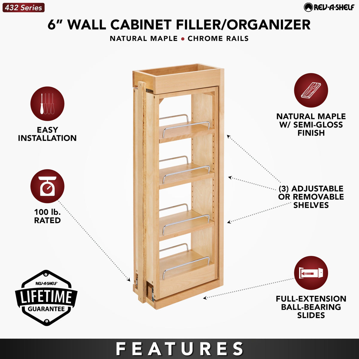 Rev-A-Shelf Tiered Wall Filler