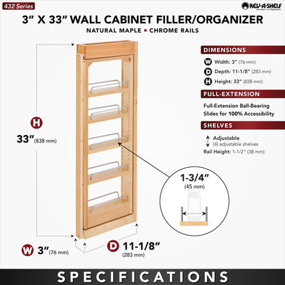 Rev-A-Shelf Tiered Wall Filler