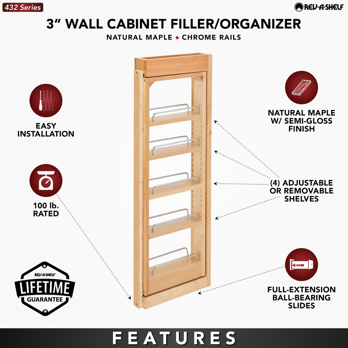 Rev-A-Shelf Tiered Wall Filler