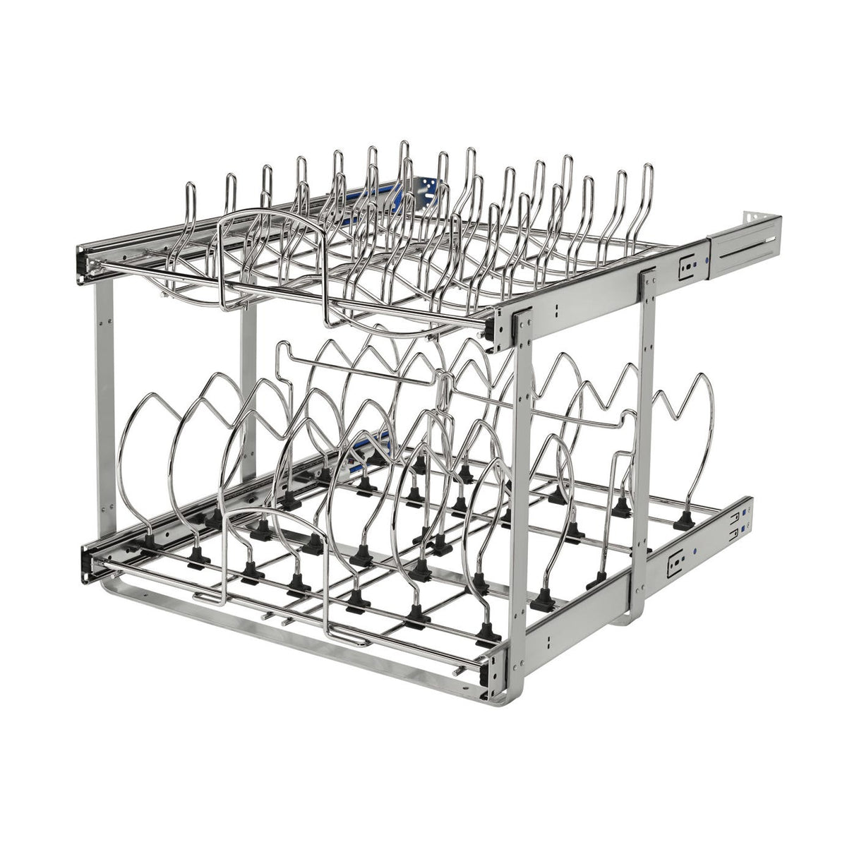 Rev-A-Shelf Two-Tier Cookware Organizer, Polished Chrome, 21"