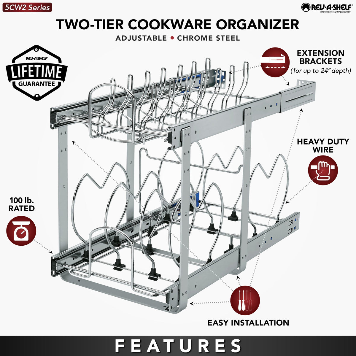 Rev-A-Shelf Two-Tier Cookware Organizer
