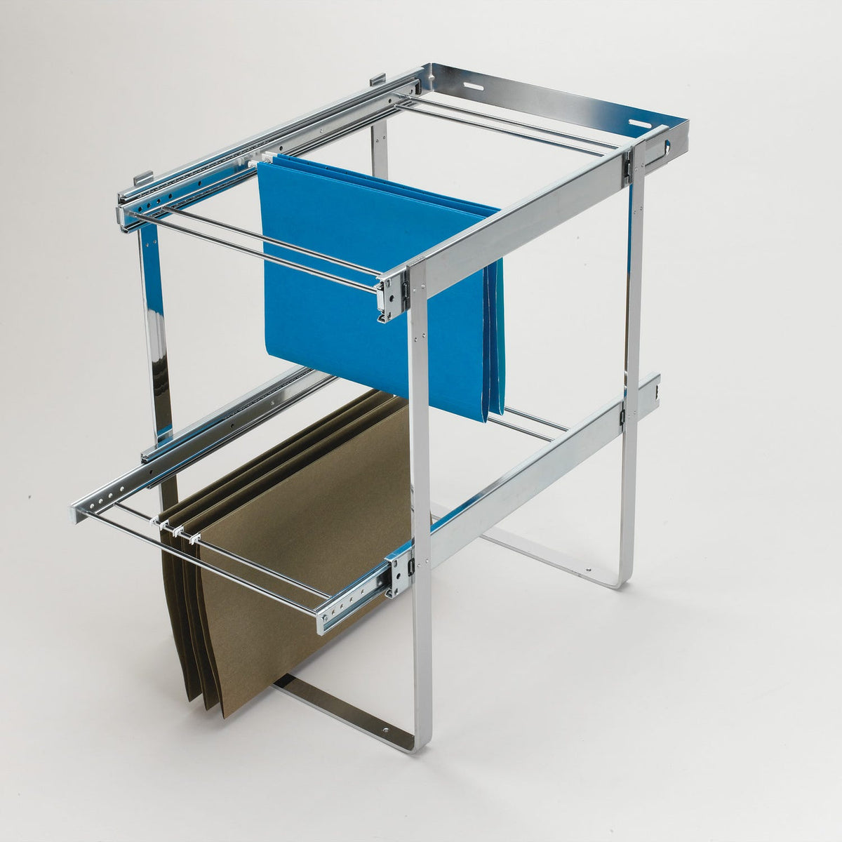 Rev-A-Shelf Two-Tier File Drawer System, Chrome, 14.75"