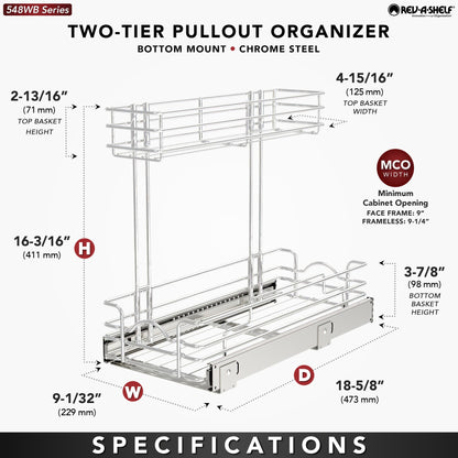 Rev-A-Shelf Undersink Steel Wire Pullout Organizer