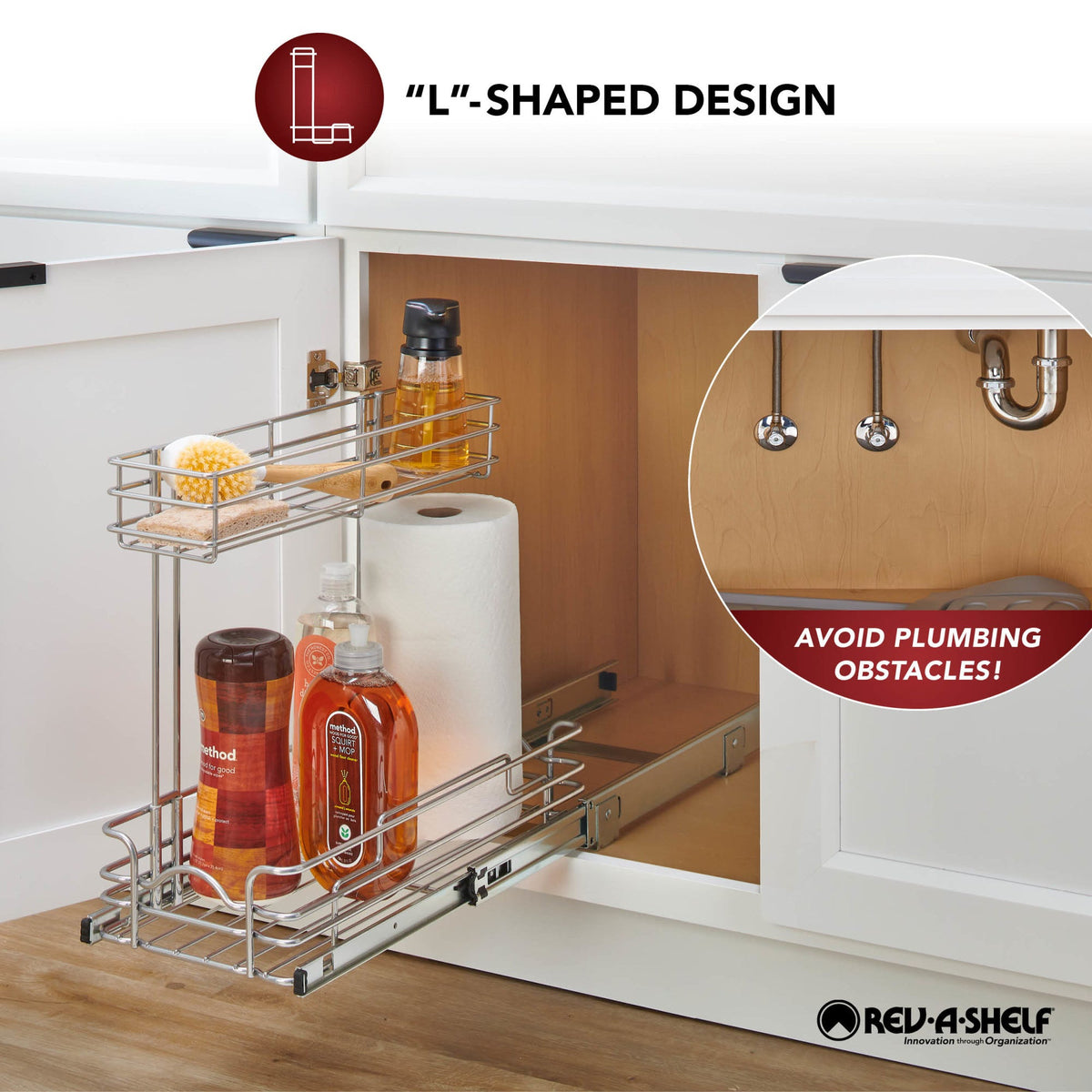Rev-A-Shelf Undersink Steel Wire Pullout Organizer
