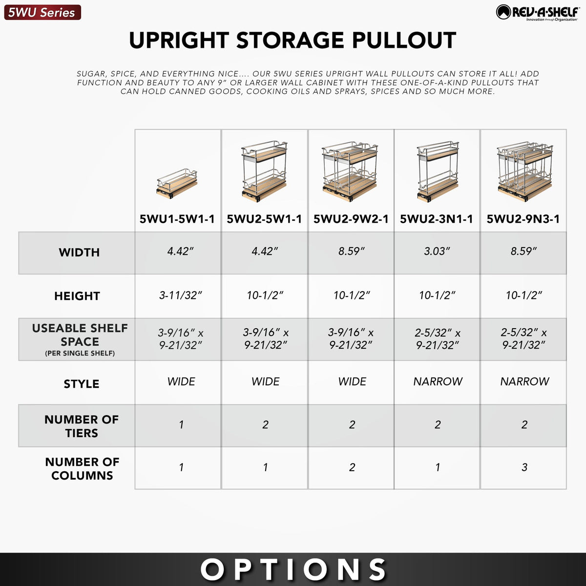 Rev-A-Shelf Upright Storage Pullout