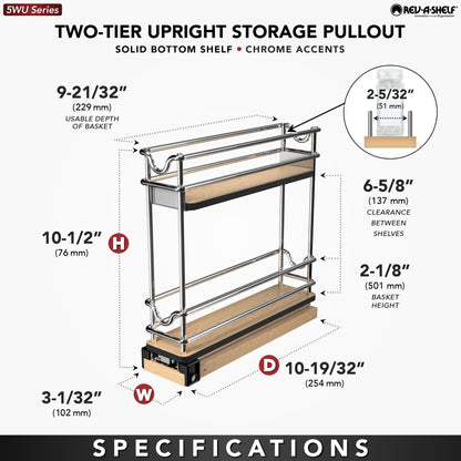 Rev-A-Shelf Upright Storage Pullout, polished chrome