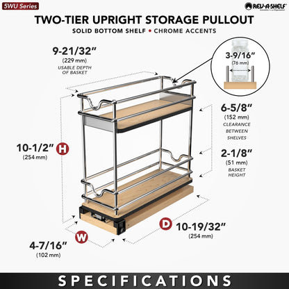 Rev-A-Shelf Upright Storage Pullout, polished chrome