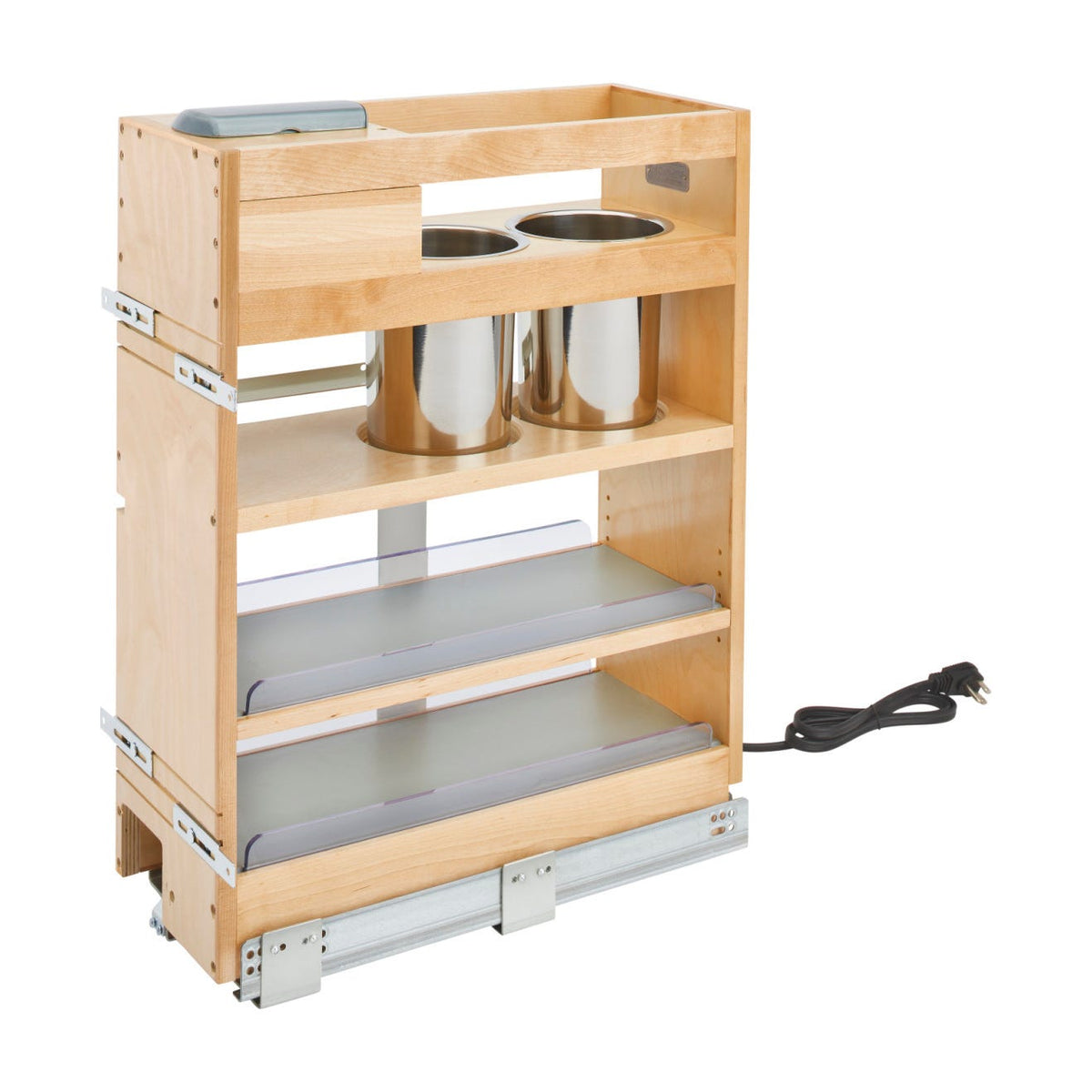 Rev-A-Shelf Vanity Outlet Grooming Organizer, Natural Maple, 12"
