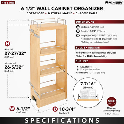 Rev-A-Shelf Wall Cabinet Pullout, natural maple