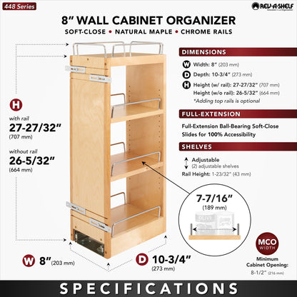 Rev-A-Shelf Wall Cabinet Pullout, natural maple