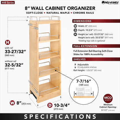 Rev-A-Shelf Wall Cabinet Pullout, natural maple