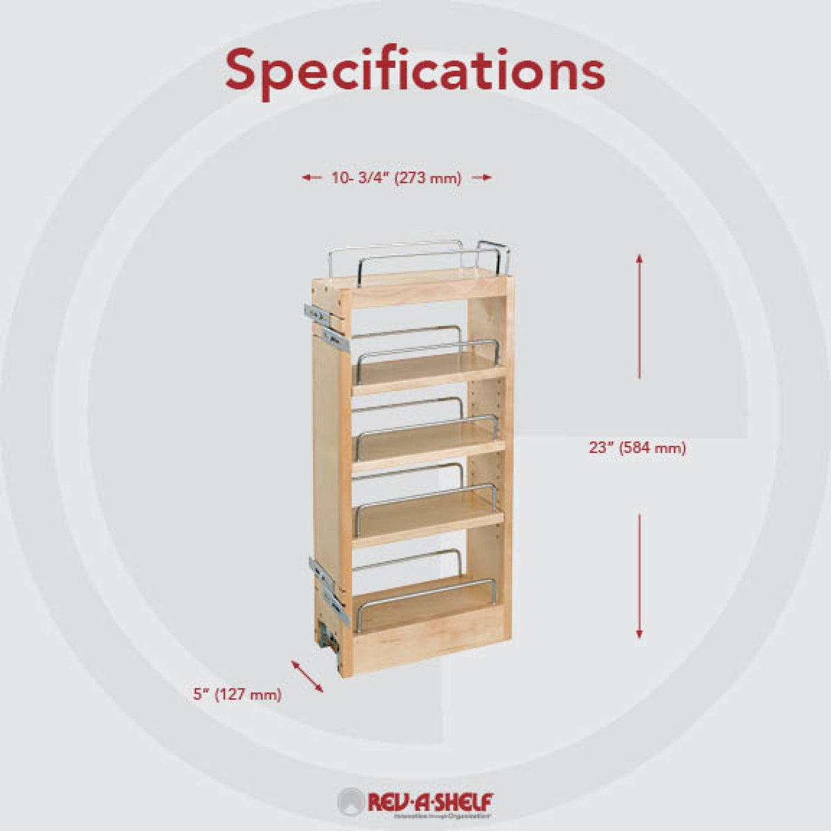 Rev-A-Shelf Wall Cabinet Pullout, maple