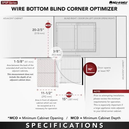 Rev-A-Shelf Wire Bottom Blind Corner Optimizer