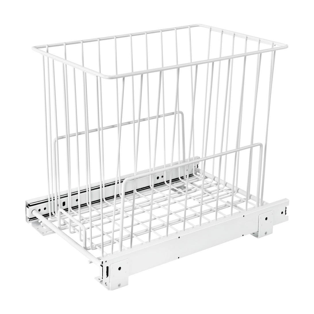 Rev-A-Shelf Wire Bottom Mount Hamper, White, 11.75"