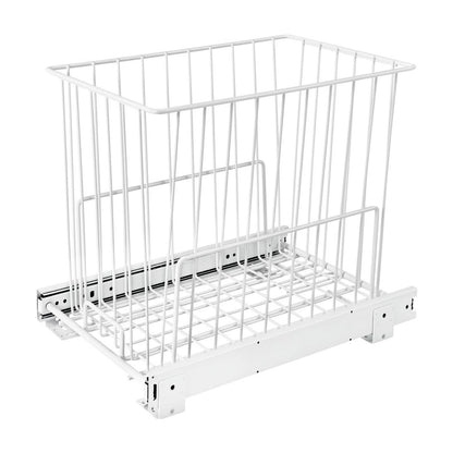Rev-A-Shelf Wire Bottom Mount Hamper, White, 11.75"