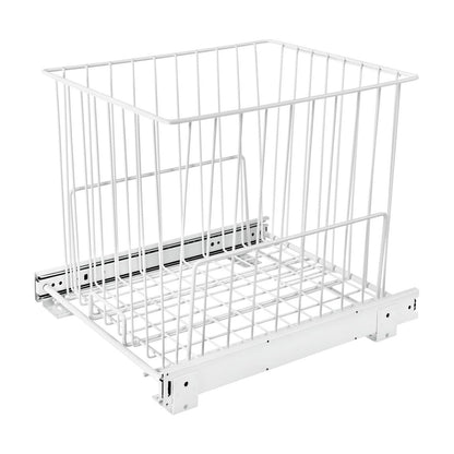 Rev-A-Shelf Wire Bottom Mount Hamper, White, 14.75"
