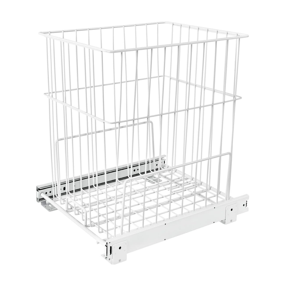 Rev-A-Shelf Wire Bottom Mount Hamper, White, 14.75"