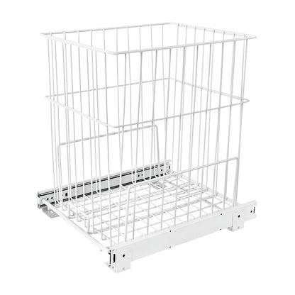 Rev-A-Shelf Wire Bottom Mount Hamper, White, 14.75"