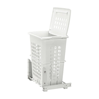 Rev-A-Shelf Wire Bottom Mount Polymer Hamper, White, 14"