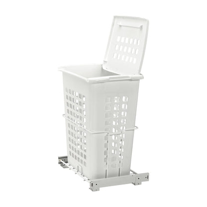 Rev-A-Shelf Wire Bottom Mount Polymer Hamper, White, 14"