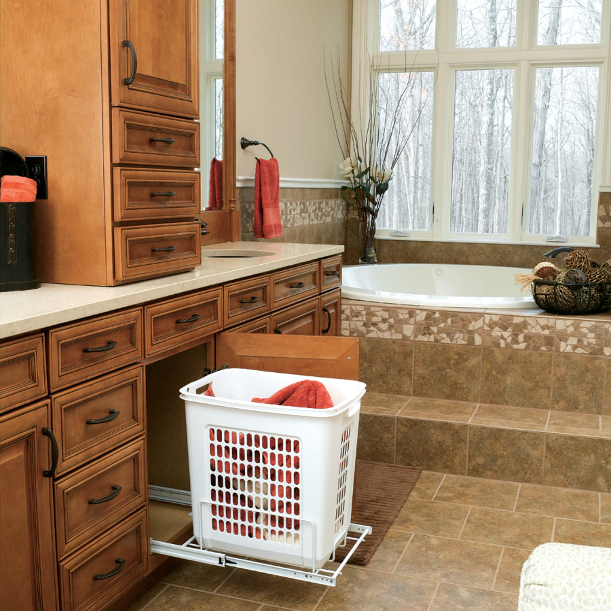 Rev-A-Shelf Wire Bottom Mount Polymer Hamper