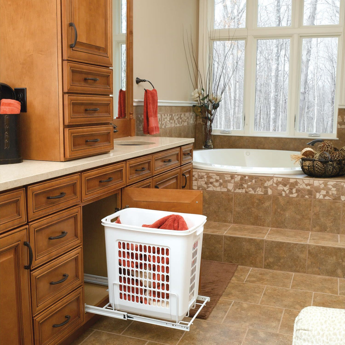 Rev-A-Shelf Wire Bottom Mount Polymer Hamper