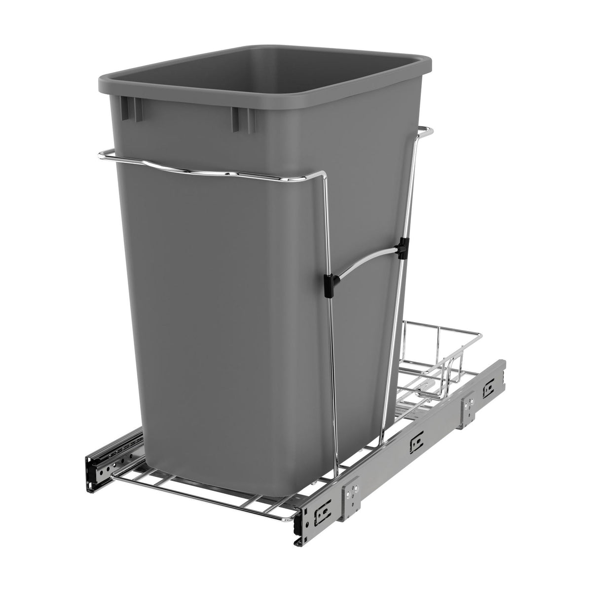Rev-A-Shelf Wire Bottom Mount Waste Container, Chrome, 15"