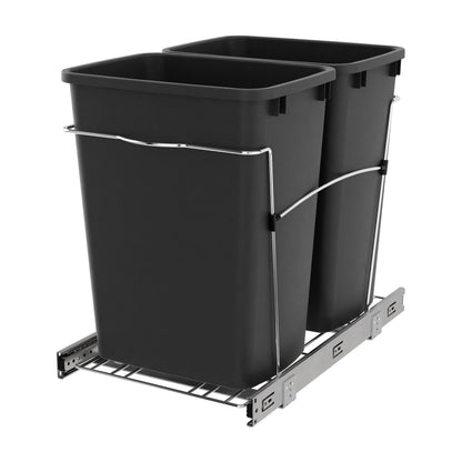 Rev-A-Shelf Wire Bottom Mount Waste Container, Chrome, 18"