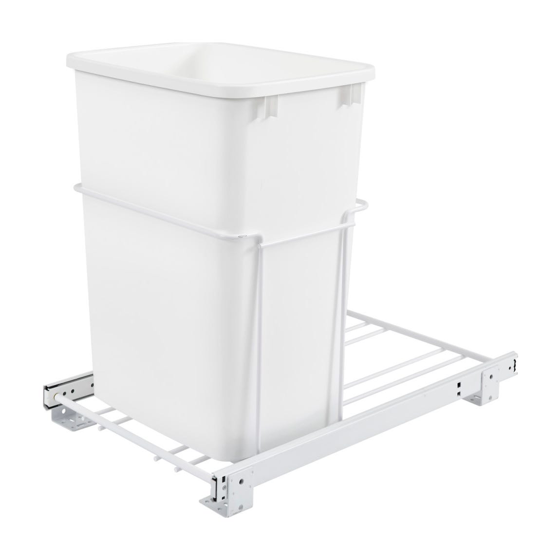Rev-A-Shelf Wire Bottom Mount Waste Container, White, 18"