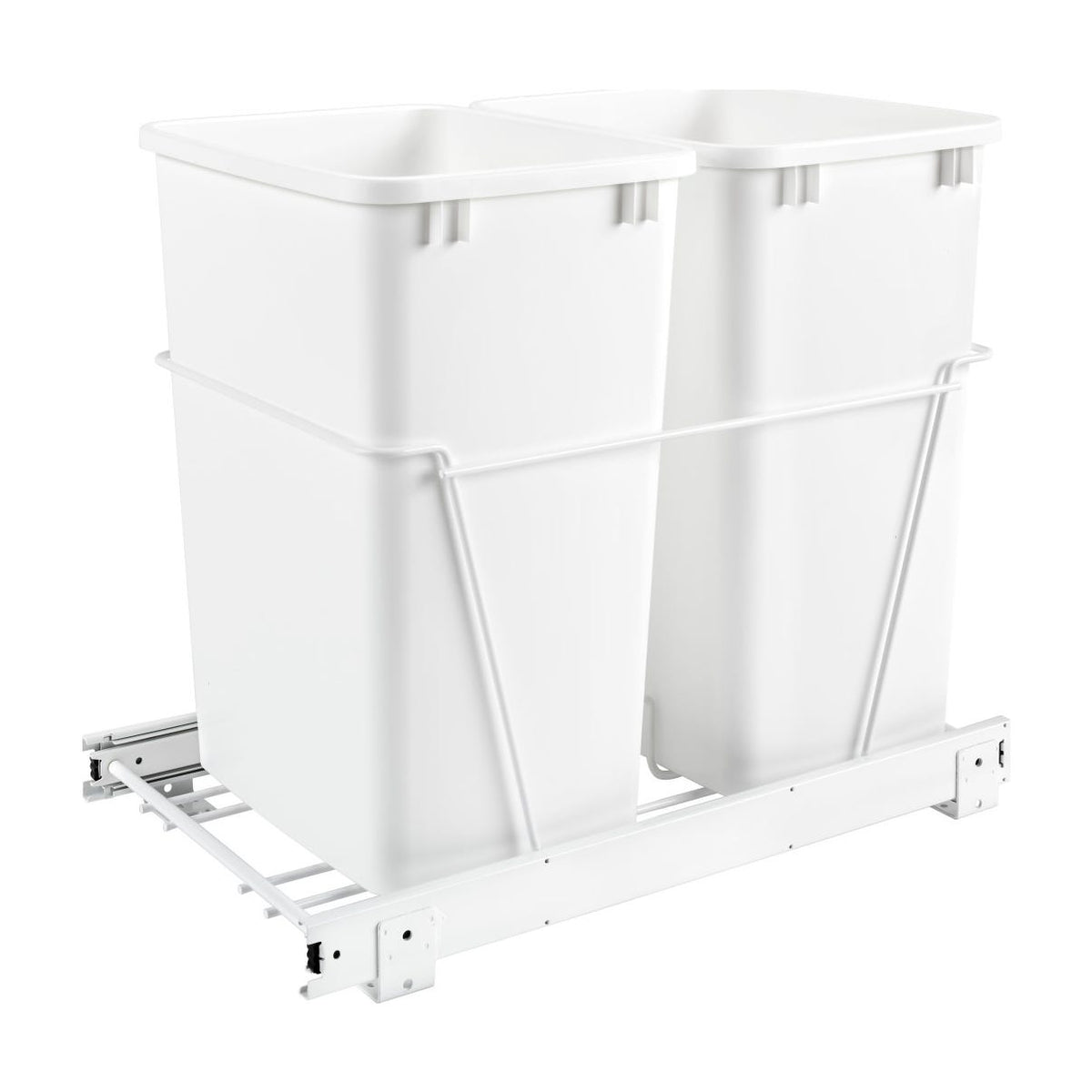 Rev-A-Shelf Wire Bottom Mount Waste Container, White, 18"