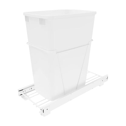 Rev-A-Shelf Wire Bottom Mount Waste Container, White, 15"