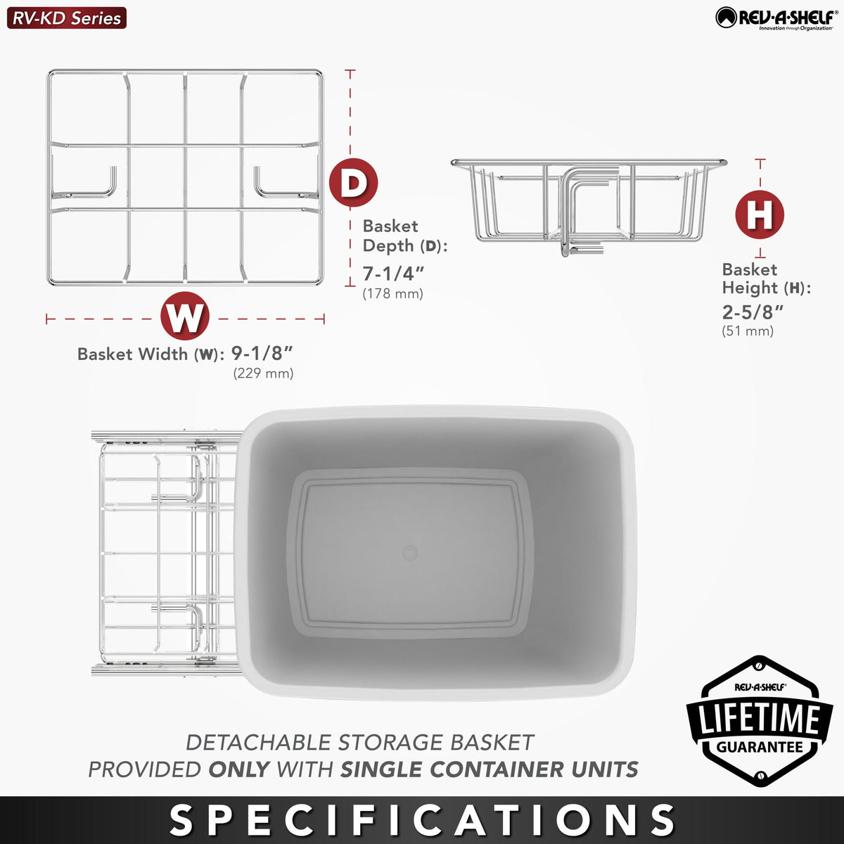 Rev-A-Shelf Wire Bottom Mount Waste Container