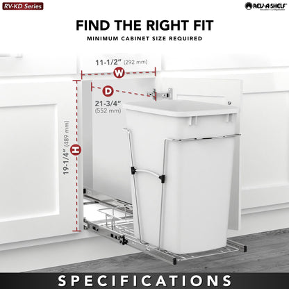 Rev-A-Shelf Wire Bottom Mount Waste Container