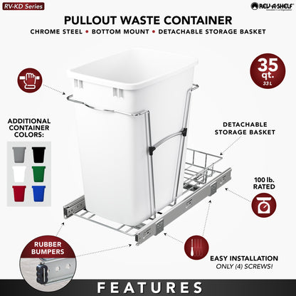 Rev-A-Shelf Wire Bottom Mount Waste Container