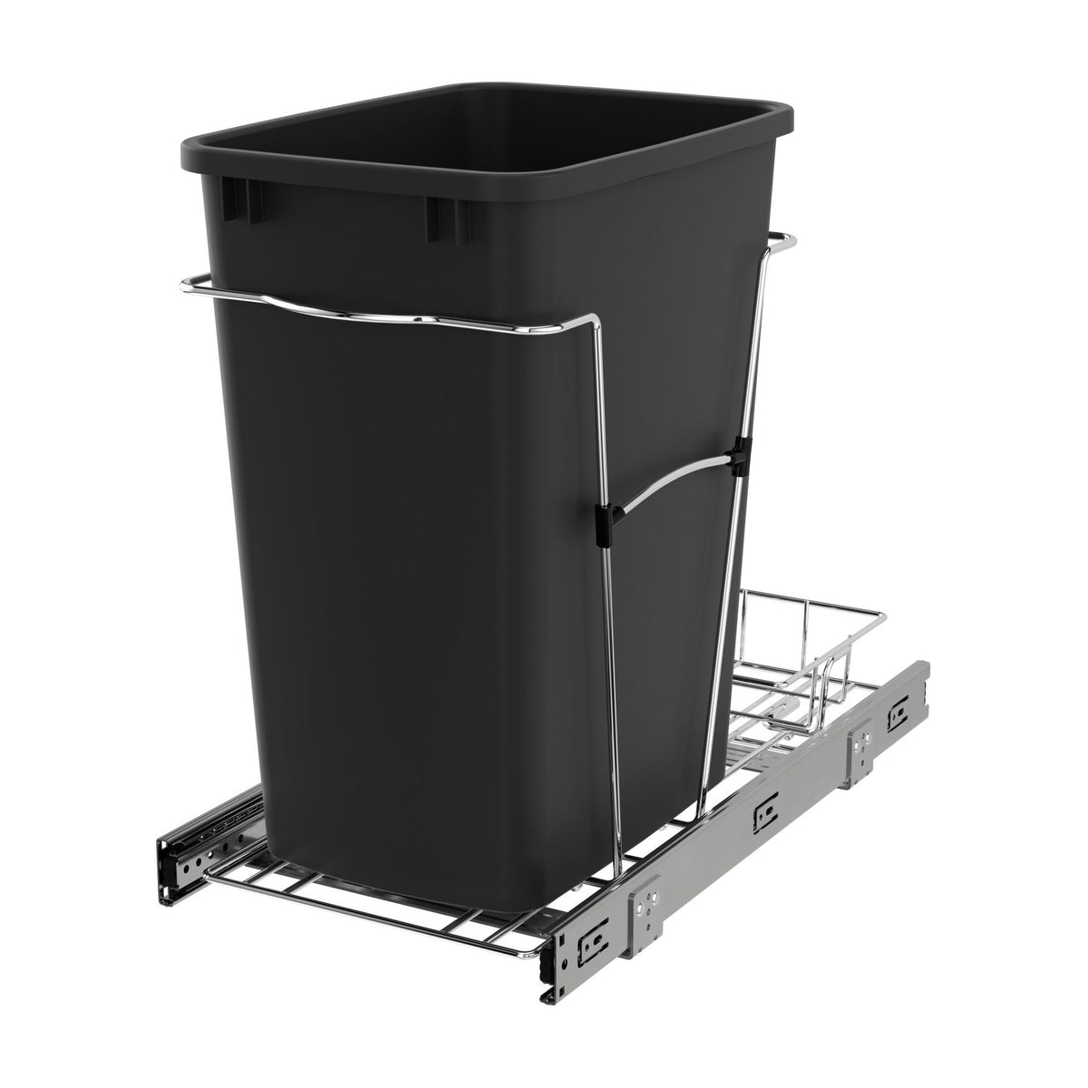Rev-A-Shelf Wire Bottom Mount Waste Container, Chrome, 15"