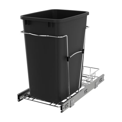 Rev-A-Shelf Wire Bottom Mount Waste Container, Chrome, 15"