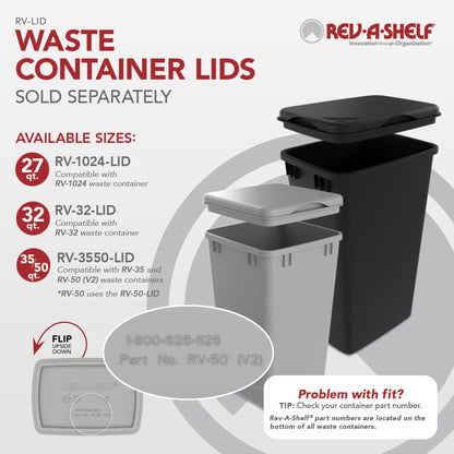 Rev-A-Shelf Wire Bottom Mount Waste Container, white