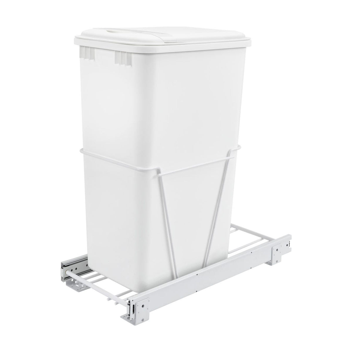 Rev-A-Shelf Wire Bottom Mount Waste Container, White, 15"