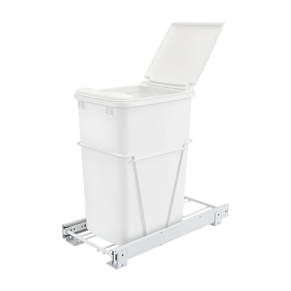 Rev-A-Shelf Wire Bottom Mount Waste Container, White, 15"